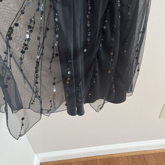 Garnet Hill Silk Beaded sheer Y2K Dress 2P Whimsigoth Fairy Sequin festival - Picture 6 of 14